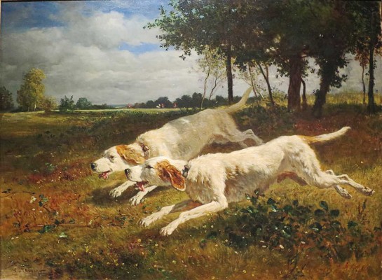 Коровяков Павел Алексеевич. Собаки на охоте (копия картины К. Тройона)
